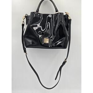 Dooney Bourke Barlow Bag Black Patent Leather Satchel Crossbody J13822965